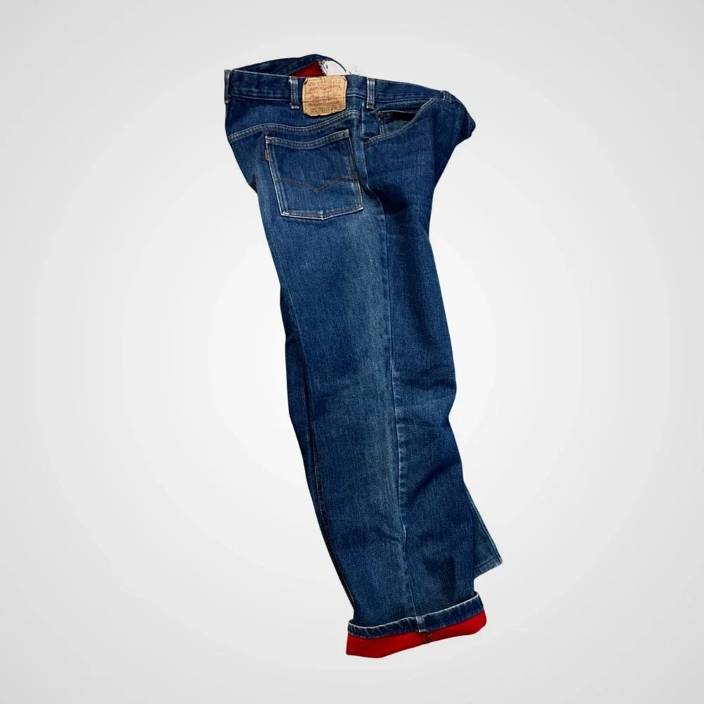 Levi's 2517 Jeans Men 38x34 Blue Excellent Vintage 1986 Flannel Lined Orange Tab